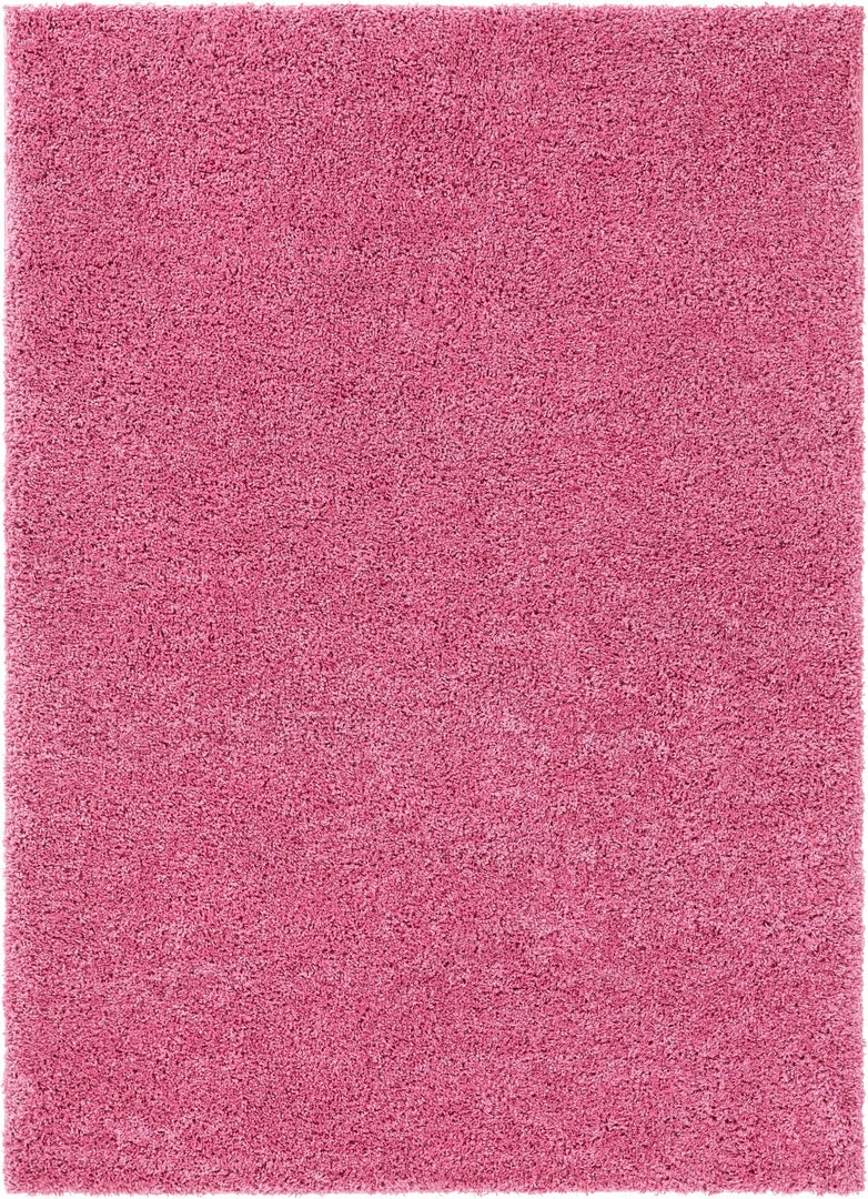 Well Woven Plain Fuchsia Modern Solid Rug 7'10" Round Pink 1 Well Woven Plain Fuchsia Modern Solid Rug 7'10" Round Pink