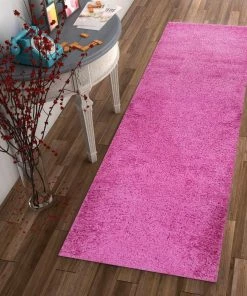 Well Woven Plain Fuchsia Modern Solid Rug 7'10" Round Pink 10 Well Woven Plain Fuchsia Modern Solid Rug 7'10