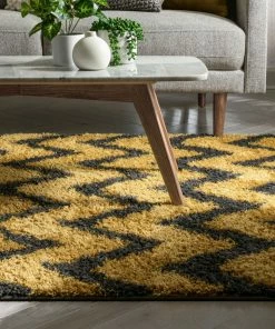 Well Woven Passion Chevron Gold Grey Modern Rug
