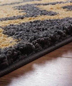 Well Woven Passion Chevron Gold Grey Modern Rug