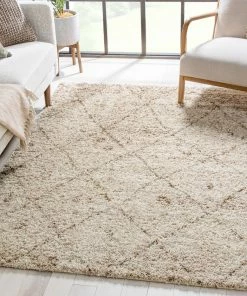 Well Woven Moroccan Lattice Vanilla Contemporary Rug