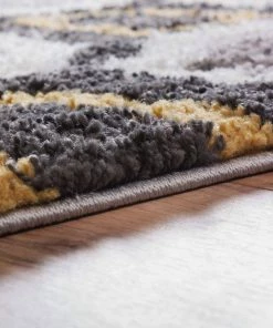 Well Woven Tiergarten Helix Grey Gold Modern Rug