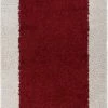 Well Woven Shag Cozumel Marsala Red Modern Border Rug