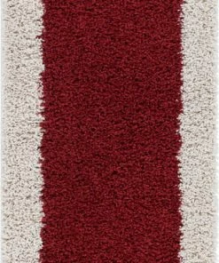 Well Woven Shag Cozumel Marsala Red Modern Border Rug