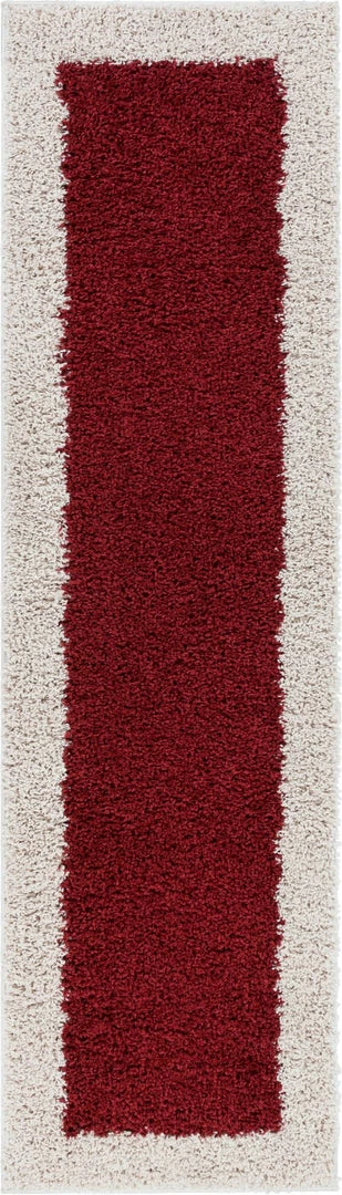 Well Woven Shag Cozumel Marsala Red Modern Border Rug 2 Well Woven Shag Cozumel Marsala Red Modern Border Rug