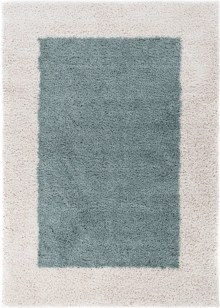 Well Woven Shag Cozumel Light Blue Modern Border Rug 6'7" X 9'10" 1 Well Woven Shag Cozumel Light Blue Modern Border Rug 6'7" X 9'10"