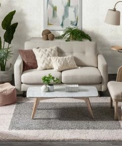 Well Woven Cozumel Grey Modern Border Rug Shag