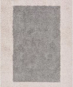 Well Woven Cozumel Grey Modern Border Rug Shag