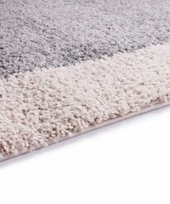 Well Woven Cozumel Grey Modern Border Rug Shag