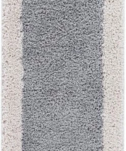 Well Woven Cozumel Grey Modern Border Rug Shag