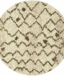 Well Woven Penta Moroccan Vanilla 3'11" Round Rug By Chill Rugs Global