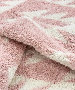 Well Woven Edona Moroccan Tribal Pink Shag Rug