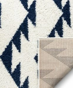 Well Woven Edona Moroccan Tribal White Shag Rug Global