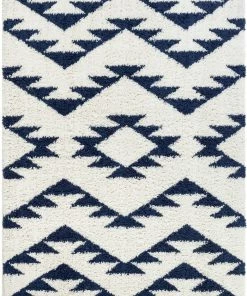 Well Woven Edona Moroccan Tribal White Shag Rug Global