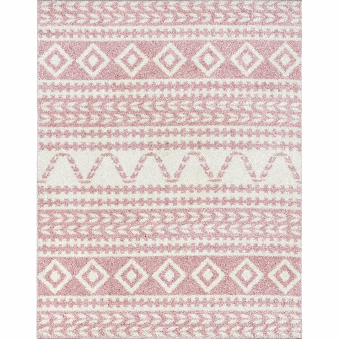 Well Woven Cossima Tribal Moroccan Pink Shag Rug 2 Well Woven Cossima Tribal Moroccan Pink Shag Rug