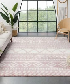 Well Woven Cossima Tribal Moroccan Pink Shag Rug
