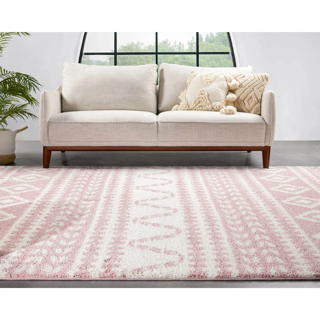 Well Woven Cossima Tribal Moroccan Pink Shag Rug 4 Well Woven Cossima Tribal Moroccan Pink Shag Rug
