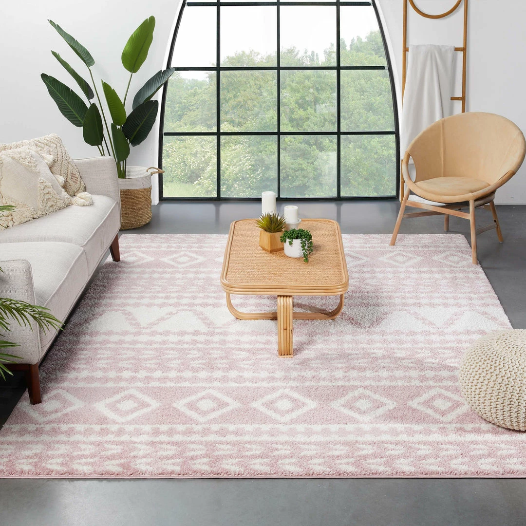 Well Woven Cossima Tribal Moroccan Pink Shag Rug 10 Well Woven Cossima Tribal Moroccan Pink Shag Rug