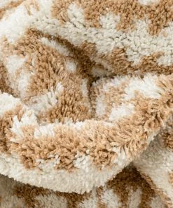 Well Woven Global Cossima Moroccan Geometric Pattern Ivory Thick Shag Rug