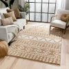 Well Woven Global Cossima Moroccan Geometric Pattern Ivory Thick Shag Rug