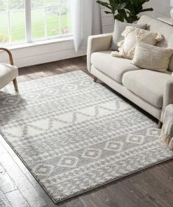 Well Woven Global Cossima Tribal Moroccan Grey Shag Rug