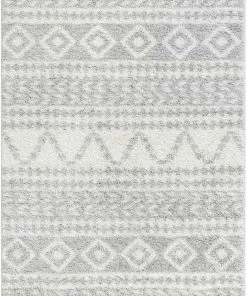 Well Woven Global Cossima Tribal Moroccan Grey Shag Rug