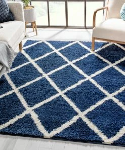 Well Woven Tribal Cole Blue Modern Rug