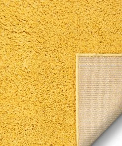 Well Woven Piper Solid Modern Yellow Shag Rug