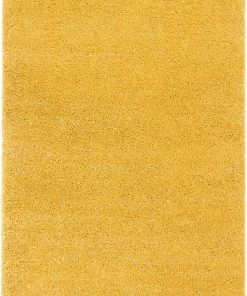 Well Woven Piper Solid Modern Yellow Shag Rug