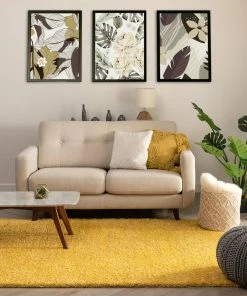 Well Woven Piper Solid Modern Yellow Shag Rug