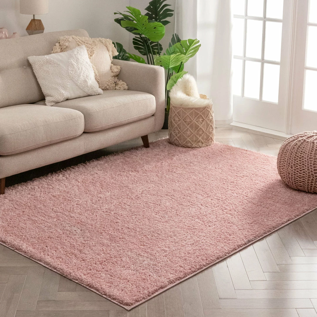 Well Woven Piper Solid Pink Shag Rug 2 Well Woven Piper Solid Pink Shag Rug