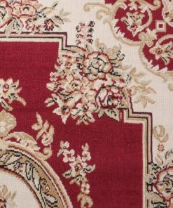 Well Woven Medallion Centre Red Traditional Rug Oriental & Persian