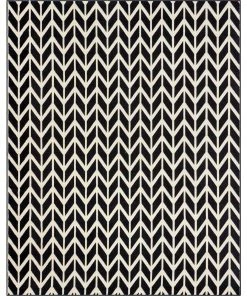 Well Woven Bourban Chevron Black Modern Rug