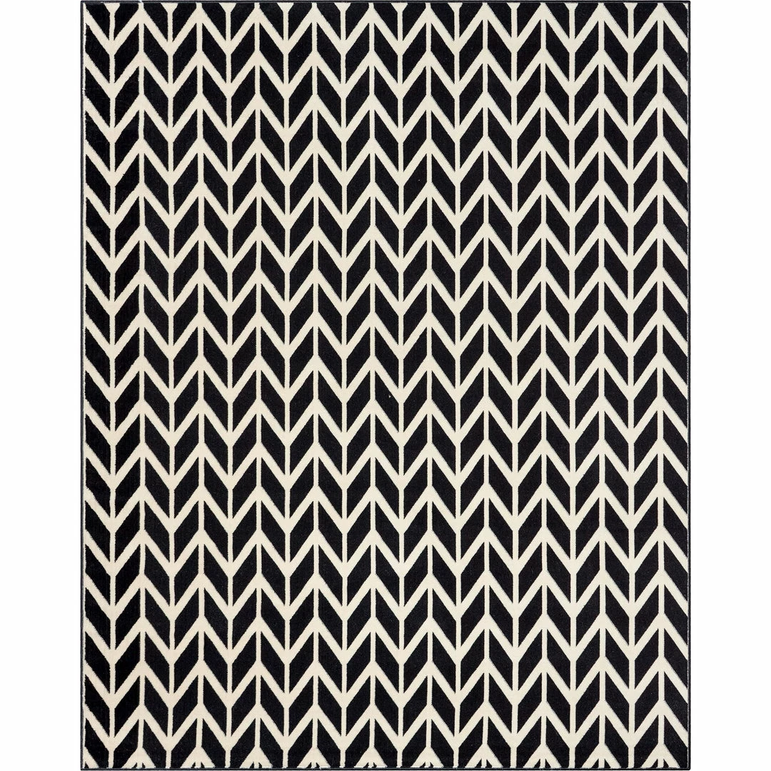 Well Woven Bourban Chevron Black Modern Rug 1 Well Woven Bourban Chevron Black Modern Rug