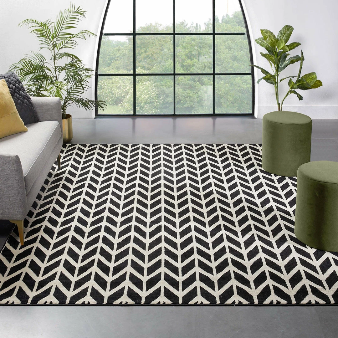 Well Woven Bourban Chevron Black Modern Rug 2 Well Woven Bourban Chevron Black Modern Rug