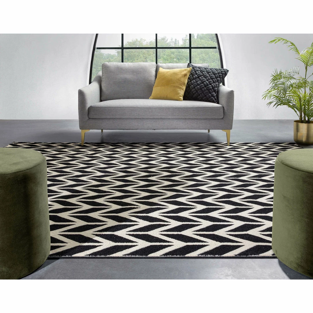 Well Woven Bourban Chevron Black Modern Rug 10 Well Woven Bourban Chevron Black Modern Rug