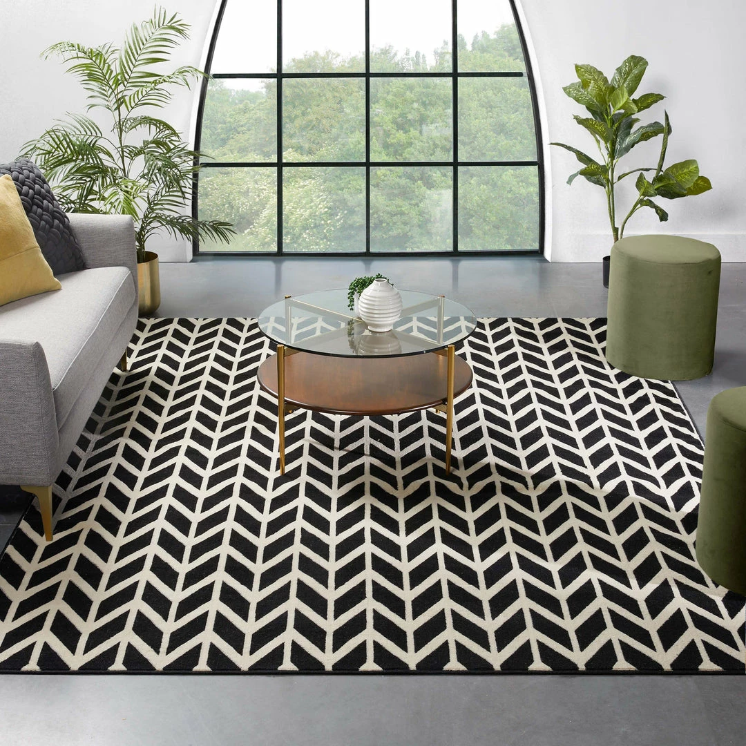 Well Woven Bourban Chevron Black Modern Rug 8 Well Woven Bourban Chevron Black Modern Rug