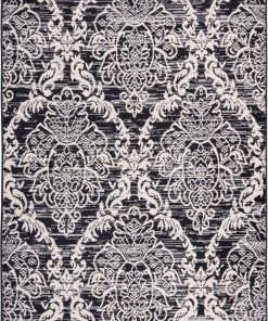 Well Woven Ginger Damask Black Modern Rug 7'10" X 9'10"