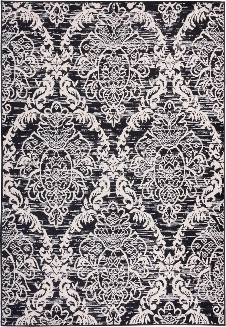Well Woven Ginger Damask Black Modern Rug 7'10" X 9'10" 1 Well Woven Ginger Damask Black Modern Rug 7'10" X 9'10"