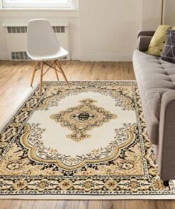 Well Woven Tehran Traditional Ivory Traditional Rug