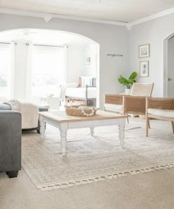 Well Woven Carina Tribal Medallion Beige Kilim-Style Rug