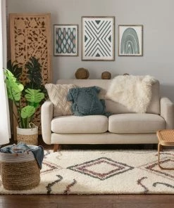 Well Woven Demi Ivory Tribal Nomadic Diamond Shag Rug 11 Well Woven Demi Ivory Tribal Nomadic Diamond Shag Rug