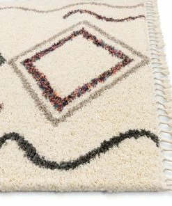 Well Woven Demi Ivory Tribal Nomadic Diamond Shag Rug 12 Well Woven Demi Ivory Tribal Nomadic Diamond Shag Rug