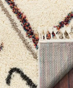 Well Woven Demi Ivory Tribal Nomadic Diamond Shag Rug 9 Well Woven Demi Ivory Tribal Nomadic Diamond Shag Rug