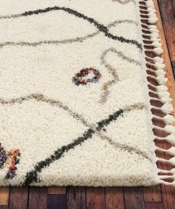 Well Woven Silvie Ivory Tribal Nomadic Stripes Shag Rug By Chill Rugs 5'3