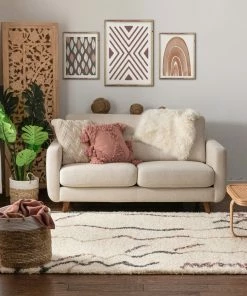 Well Woven Silvie Ivory Tribal Nomadic Stripes Shag Rug By Chill Rugs 5'3