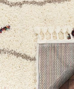 Well Woven Silvie Ivory Tribal Nomadic Stripes Shag Rug By Chill Rugs 5'3