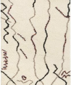 Well Woven Silvie Ivory Tribal Nomadic Stripes Shag Rug By Chill Rugs 5'3" X 7'3"