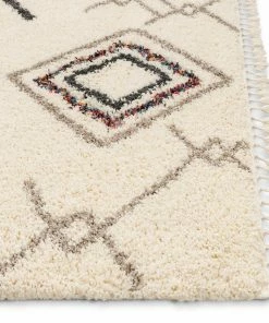 Well Woven Collette Ivory Tribal Nomadic Diamond Shag Rug By Chill Rugs 3'11