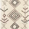 Well Woven Collette Ivory Tribal Nomadic Diamond Shag Rug By Chill Rugs 3'11" X 5'3" Global